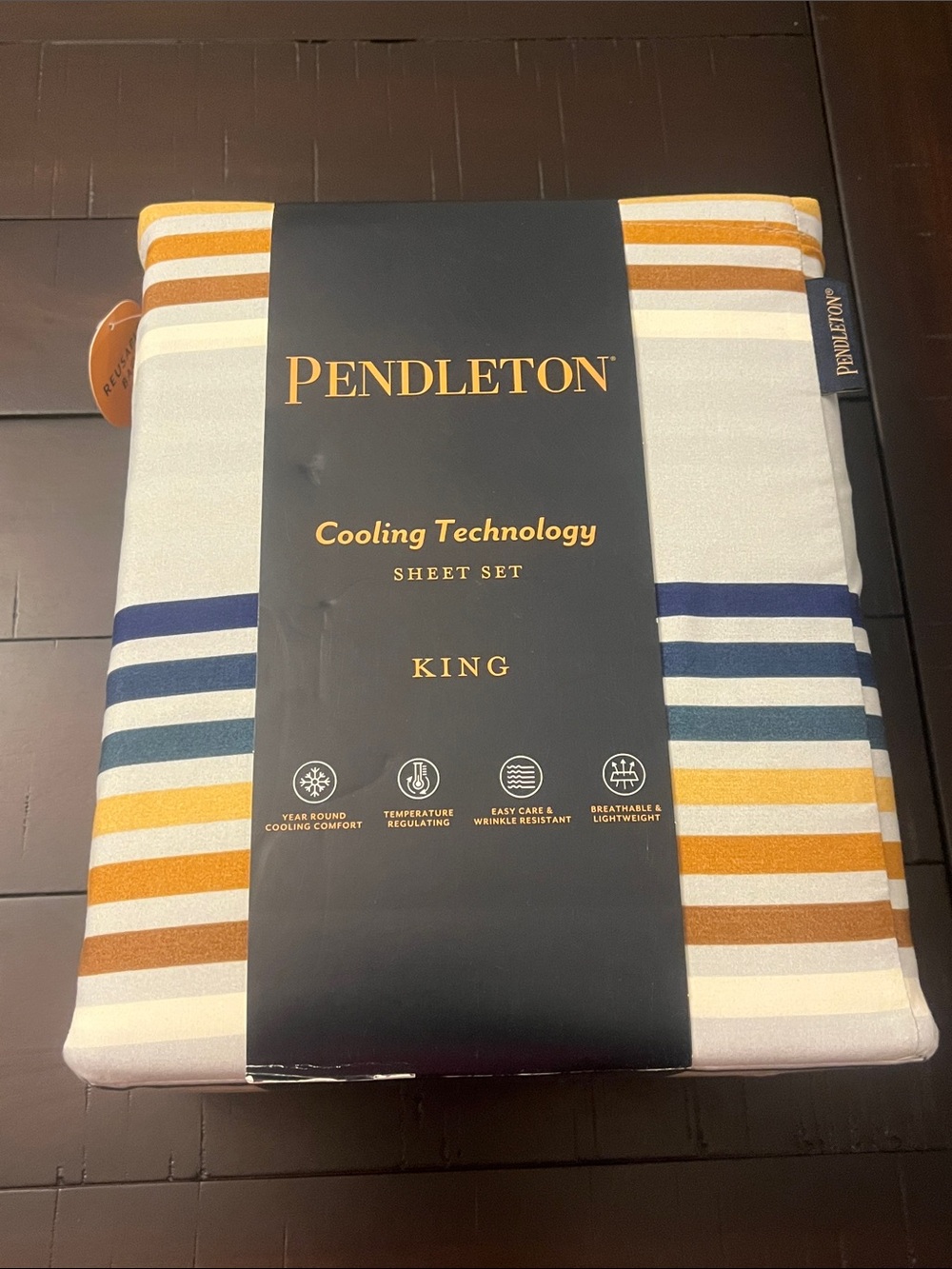 Pendleton Westland Stripe King Sheet Set, Flat Fitted 2 King Pillowcases new